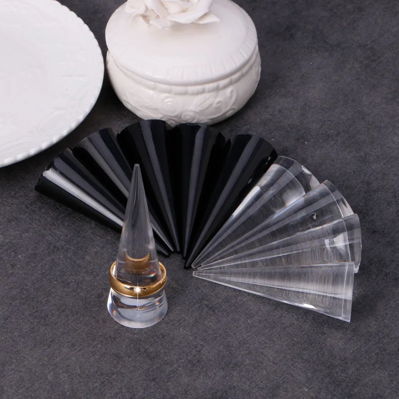 5Pcs Acrylic Finger Cone Ring Stand Jewelry Display Holder Show Case Organizer Ring Dispaly Stand New Arrival