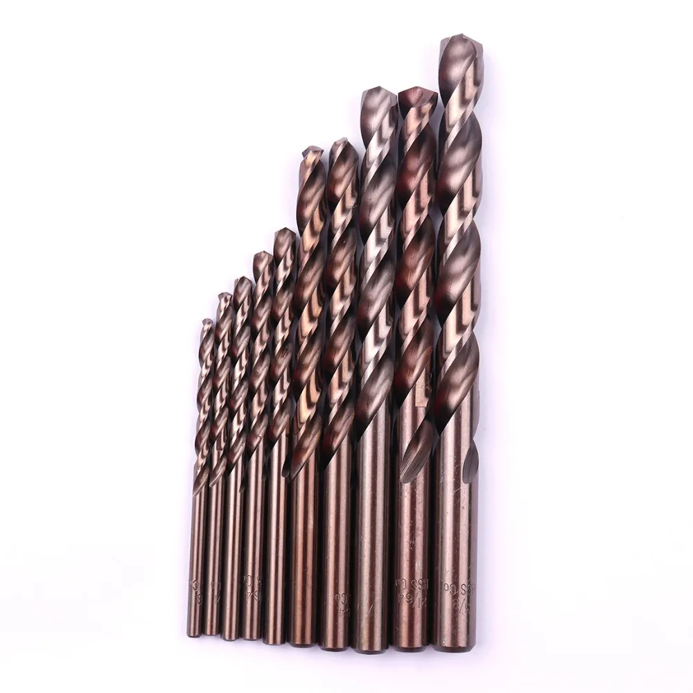 High Quality 2Pcs HSS Imperial Cobalt Drill Bit Metal Drilling Round Straight Shank Mini Twist Drill Bit Tool 1/8