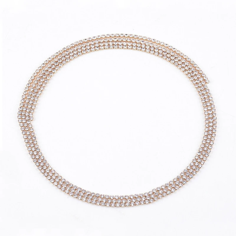 Neue Kristall Lange Halsband für Frauen Luxus Kragen Halsband Halskette Sexy Mode Strass Einstellbare Hals Schmuck PartyGift – Detail 1