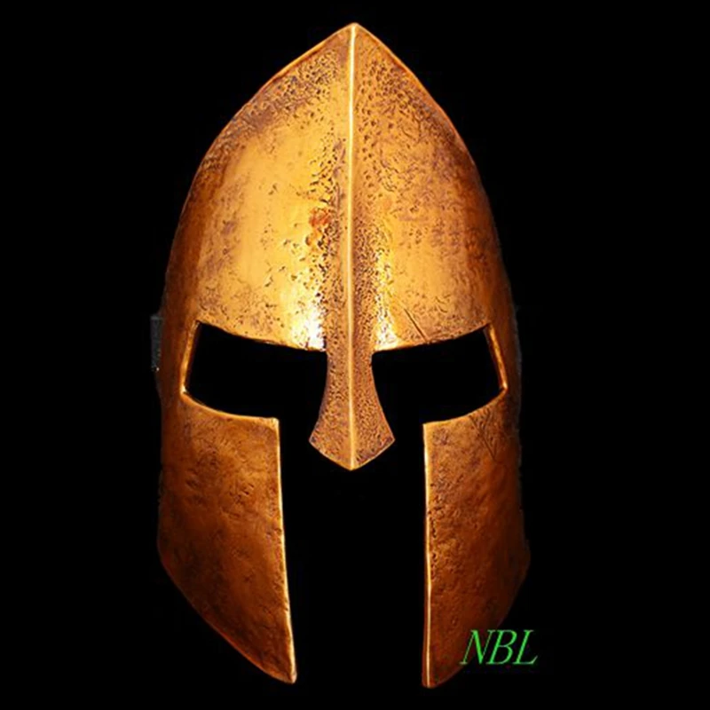 Halloween Spartan Full Face Resin Masks 300 Warriors Fighter Game Golden Helmet Mask Masquerade Party Cosplay Props Adults Size