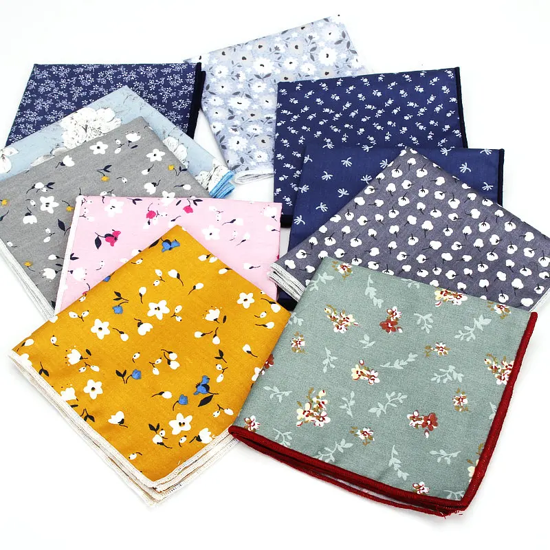 Mới In Hoa Mềm Mại Khăn Tay Cotton Nam Hankies Tiệc Đảng Bỏ Túi Vuông Hoa Tặng Phụ Kiện Chất Lượng Cao