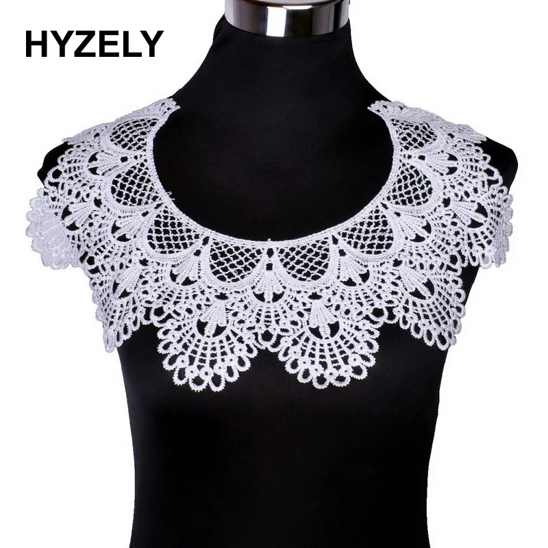 White collar Venise Floral Embroidered Applique Trim Decorated Lace Neckline Collar Sewing Scrapbooking BW137