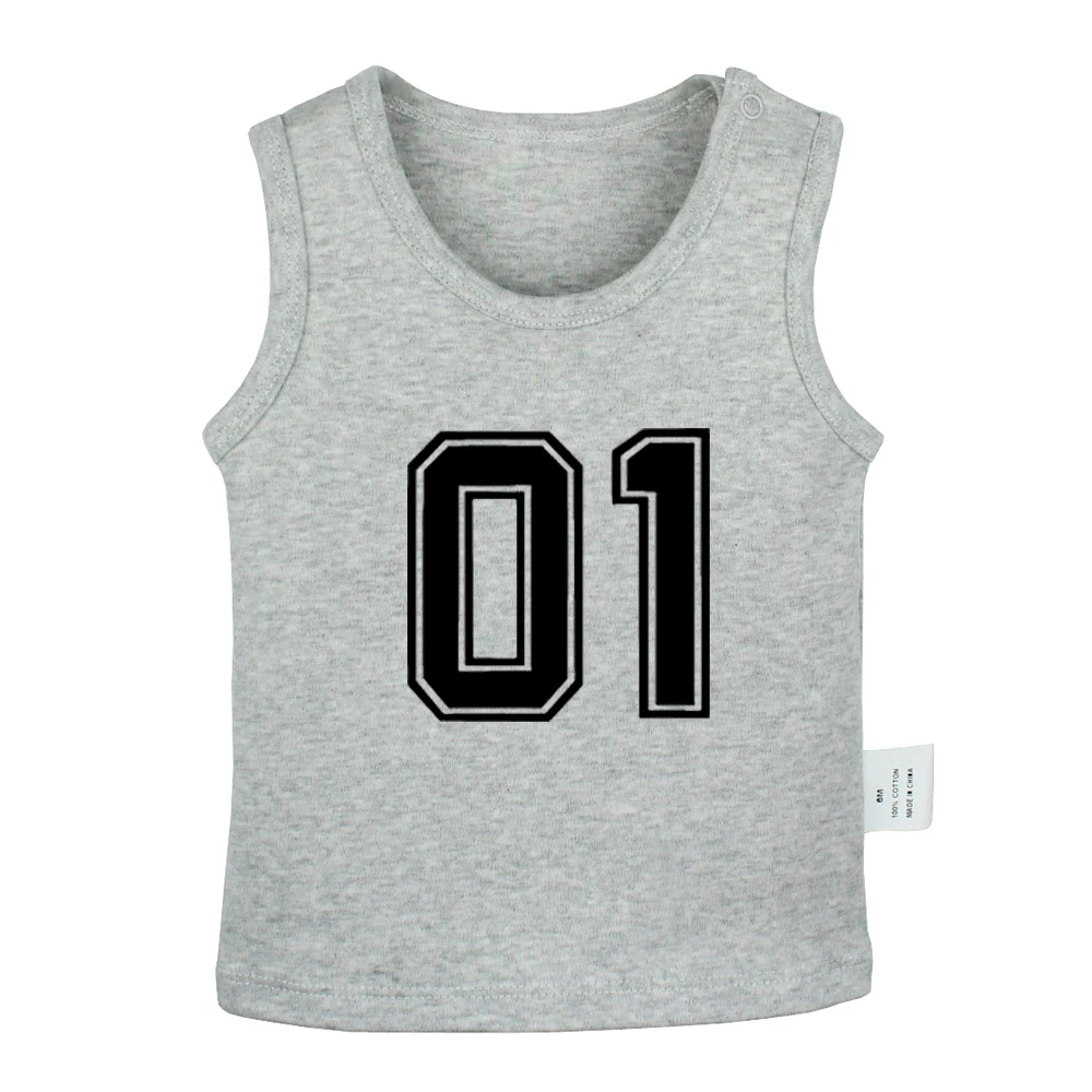 Number No.01 No.99 Couple DADD shoot the first one the word Newborn Baby Tank Tops Toddler Vest Sleeveless Infant Cotton Clothes