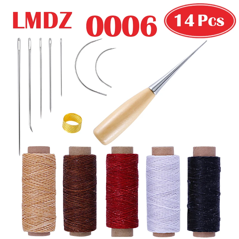 LMDZ DIY Leather Craft Tool Set Kit Hand Sewing Stitching Punch Carving Work Saddle Punching Cutting Tool  Shoemaker Repair Tool