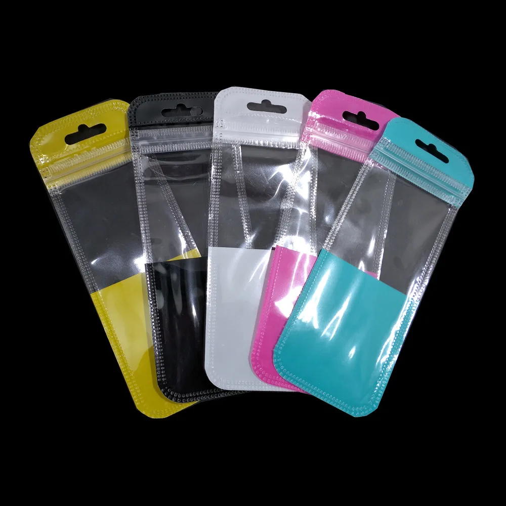 

1500Pcs/Lot Reclosable ziplock Packaging Bag 9 Sizes Hang Hole Electronic Accessory Earphone Dataline Storage Bag Clear Window