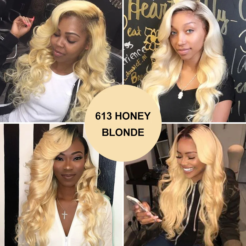 Sleek T1B/613 Blonde Bundles Brazilian Hair Body Wave 100% Human Hair Extension 1 Pc Remy Hair 10 To 30 inches