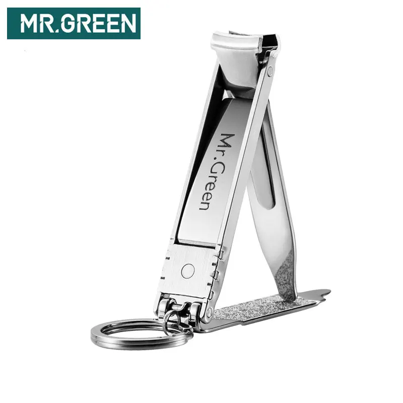 Mr. Groen Ultra-Dunne Opvouwbare Hand Teen Nagelknipper Cutter Trimmer Roestvrij Sleutelhanger Groothandel Hoge Kwaliteit Manicure Nail Gereedschap