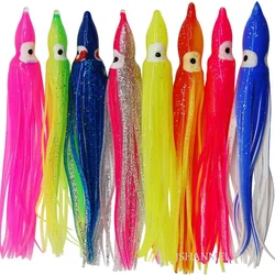 10pcs 9cm Soft Plastic Octopus Fishing Lures For Jigs Mixed Color Silicone Squid Skirts Octopus Artificial Jigging Bait