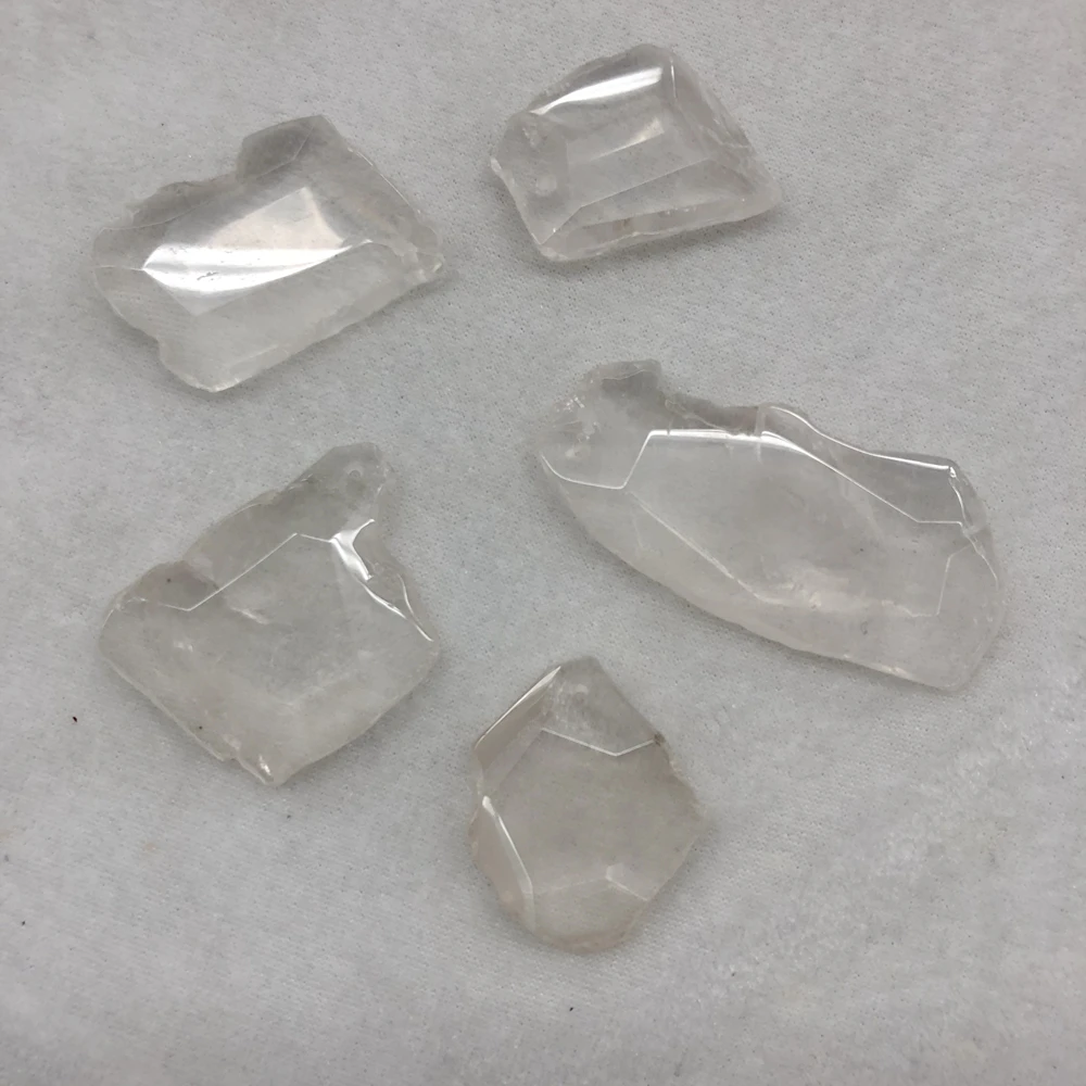 Wholesale Mixed 10pcs Faceted Clear Quartz Rock Crystal Pendant,Suit Gem Stone Jewelry Necklace,Approx 40-50mm