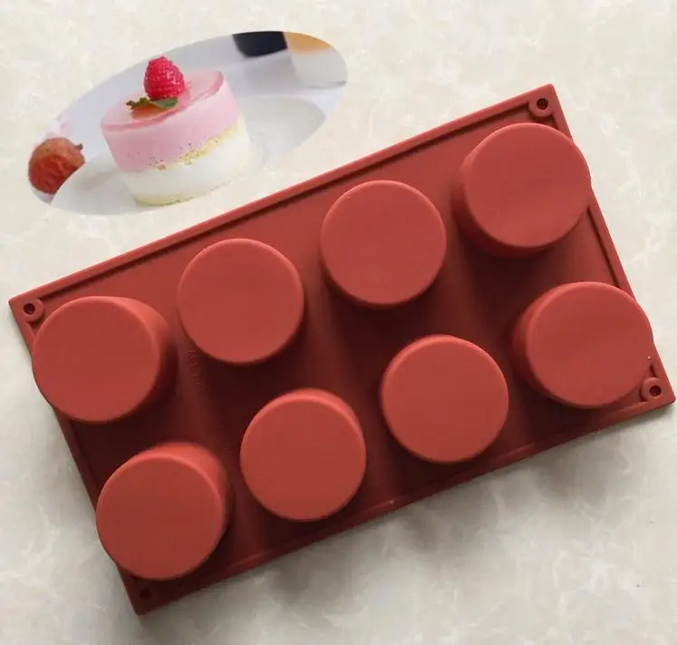 

8 Holes Round Silicone Cake Mold 3D Handmade Cupcake Jelly Cookie Mini Muffin Soap Maker DIY Baking Tools SN1381