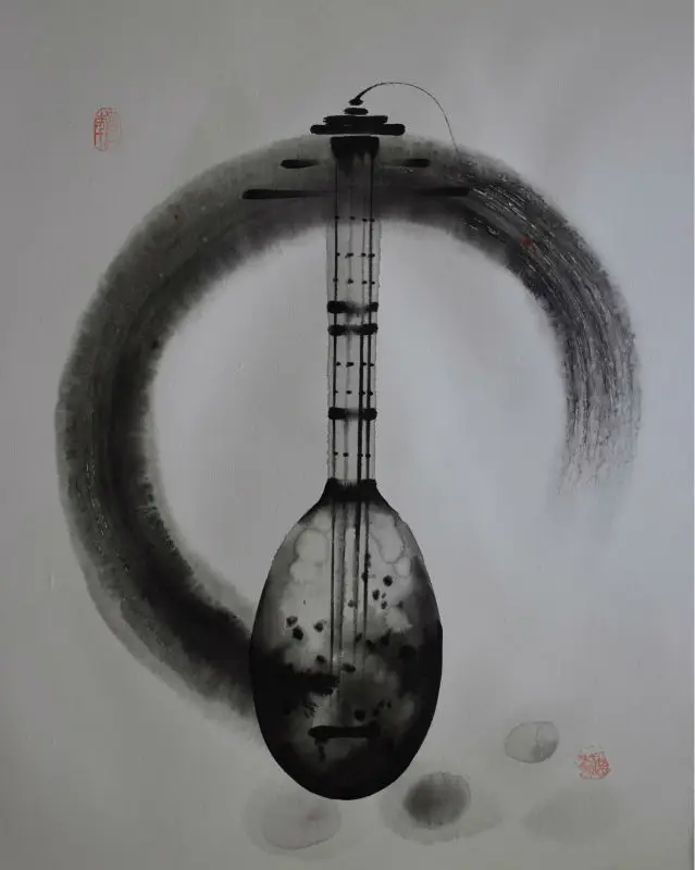 

HandPainted Oil Paining on Canvas Abstract Black White Musical Instruments Canvas Painting Wall Art Picture Painting for Room