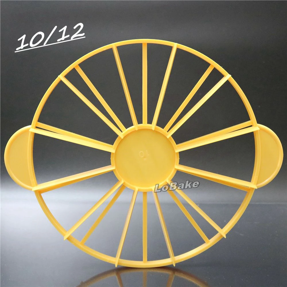 New arrivals high quality yellow color 10/12 parts equal portions cake dividers slicer birthday cakes cutter for baking supplies