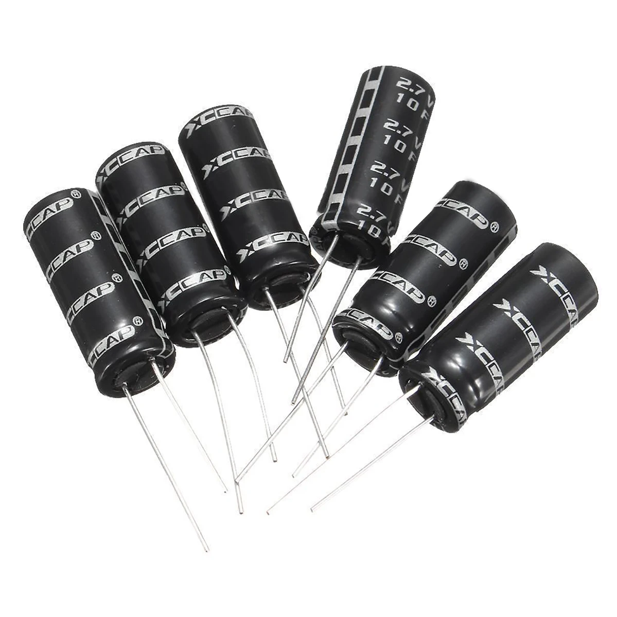 

6pcs 2.7V 10F Cylindrical Ultra Super Farad Capacitor High Power Supercap