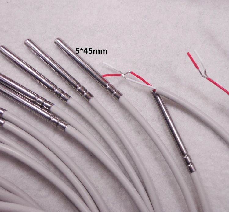 3 meters NTC10K Temperature Sensor 2 Wire with PVC Coated Probe 45mm*5mm Length*Dia.  0-95 centigrade iSentrol Electronics