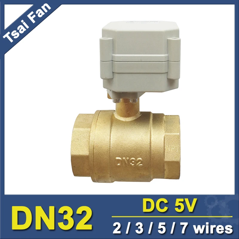 

NPT/BSP 1-1/4'' Electric Valve DC5V 2/3/5/7 Wires 2 Way DN32 Brass Motorized Valve 29mm Bore For Water Application CE, IP67