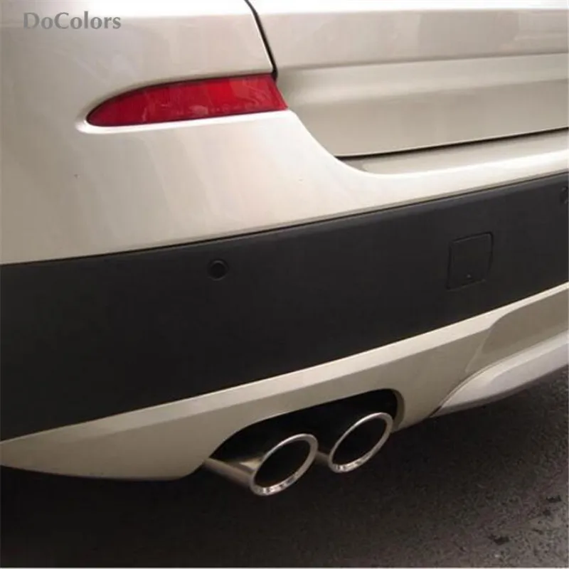 DoColors Car-styling stainless steel 2pcs/set Auto Exhaust Pipes Tail Rear Exhaust Pipe modify case For BMW X3 ,Auto Accessories