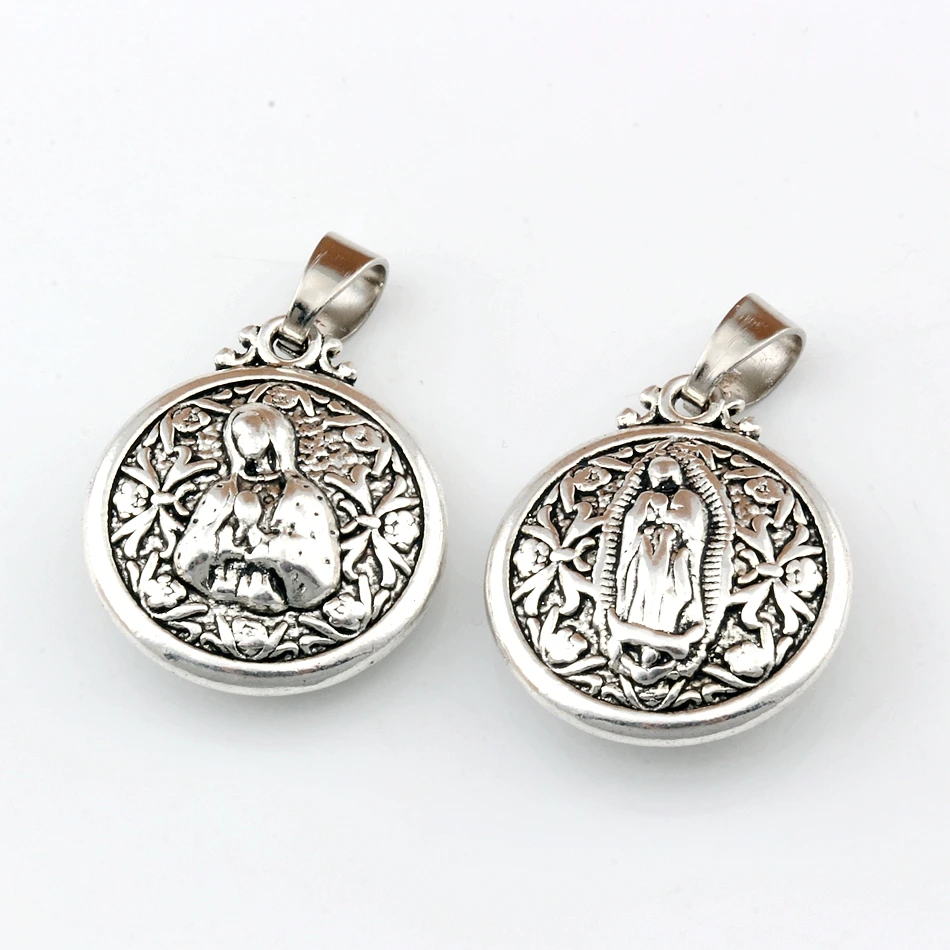 4Pcs Virgin Mary Religious Alloy Charm Pendant For Jewelry Making Findings 25.8x35mm A-480a