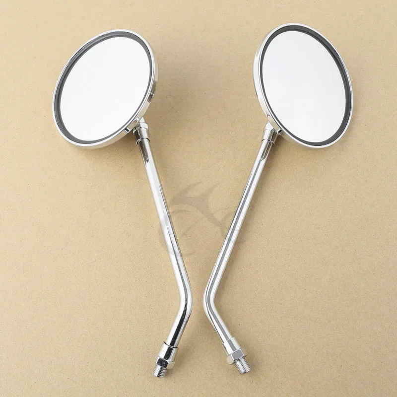 Motorcycle Side Mirrors Round For Honda CB750 CB500 CB1000 CB900 CB650 Chrome Motorbike Rear View Mirror