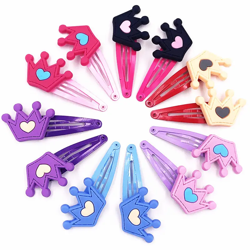 12Pcs Cute Animal Frog Owl Elephant PVC Cartoon Hairpins Girls Hair Accessories Barrette Children Hair Clips Hairwear