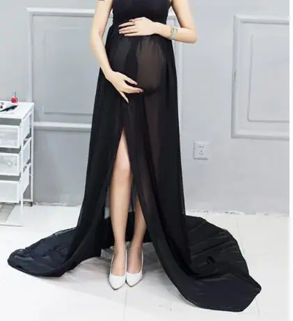 

New maternity photography prop maxi gown pregnant women cloth pajamas lace nightgown Dress Fancy baby shower dress one size