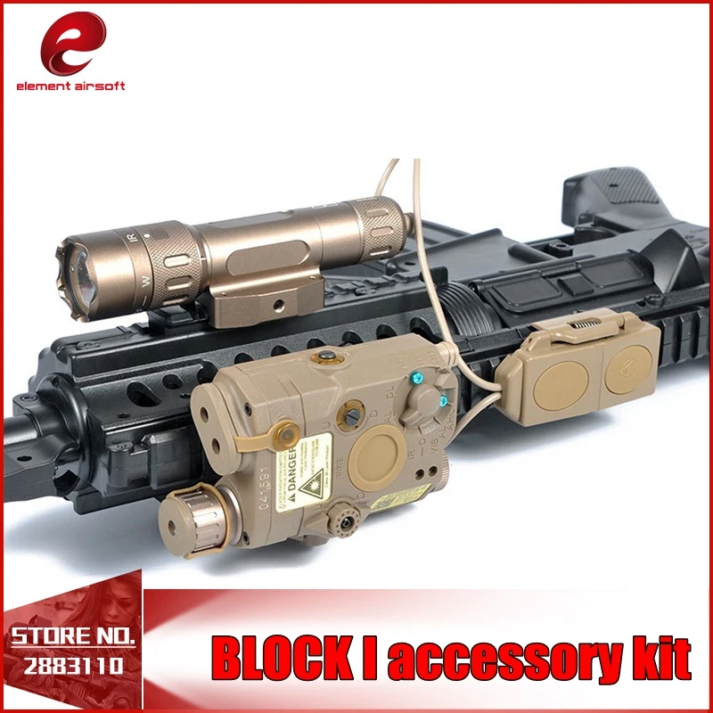 Element Airsoft Block I Accessory Kit LA-PEQ15 Laser Flashlight M3X Tactical Illiuminator Double Remote Control EX423 20MM Rails