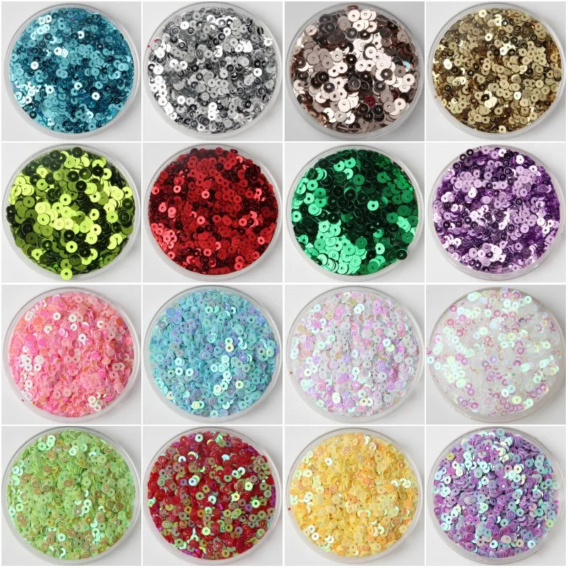 4mm Sequin Flat Round PVC Loose Sequins Paillettes Wedding Craft Housewear Furnishings Sew Lentejuelas DIY Accessory 2000pcs