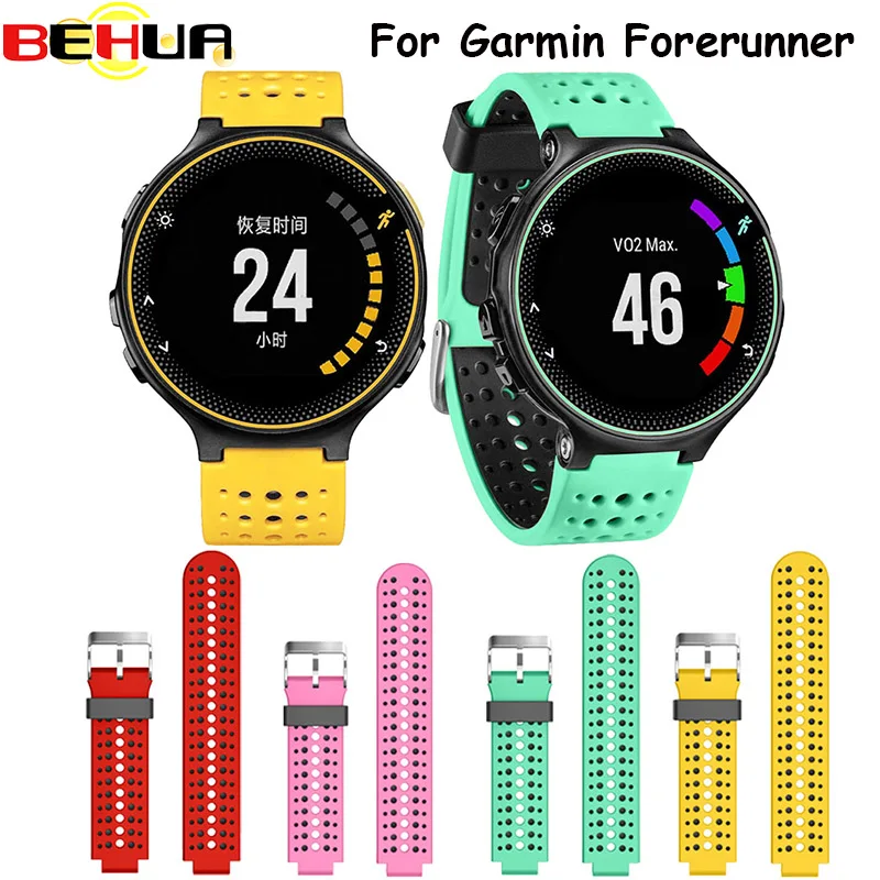 

Two colors 2in1 Watchband Soft Silicone Replacement Wrist Watch Band bracelet strap For Garmin Forerunner 220/230/235/620/630