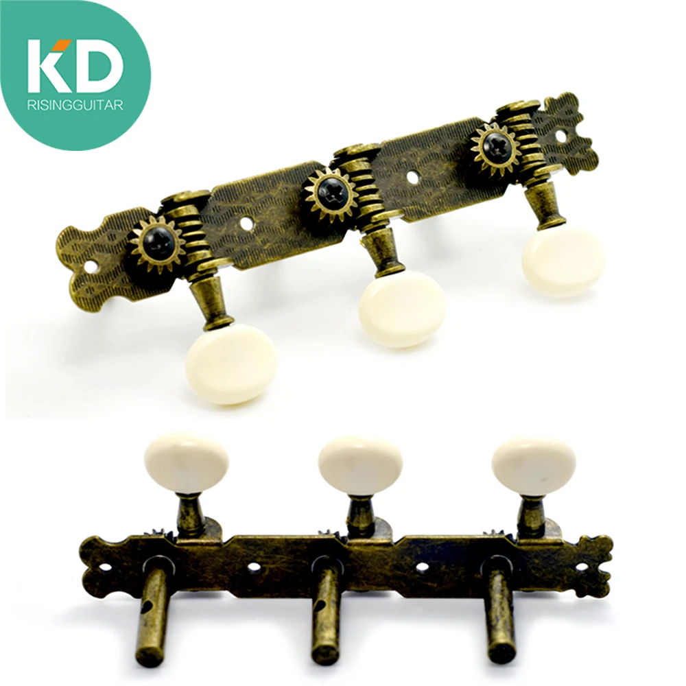 KD Classical Guitar Tuning Peg Antique Bronze Guitar Pegs Oval Button Machine Head Guitar Repair Parts Accessories