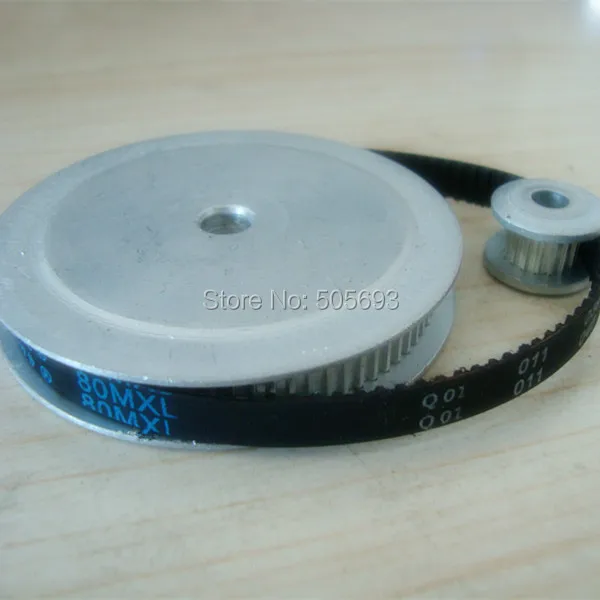 MXL timing pulley ratio 1:5  16 teeth 80 teeth timing pulley belt type 80MXL belt width 6mm sell by 5 sets a pack