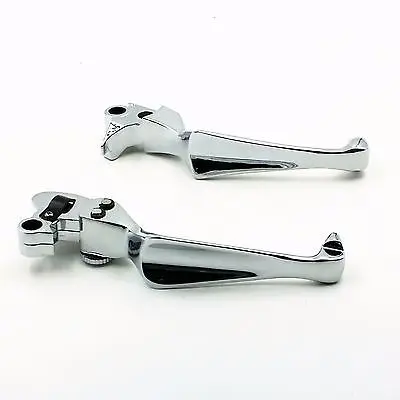 Chrome Skull ADJUSTABLE Brake Clutch Lever for Harley Fat Boy Dyna Electra Glide