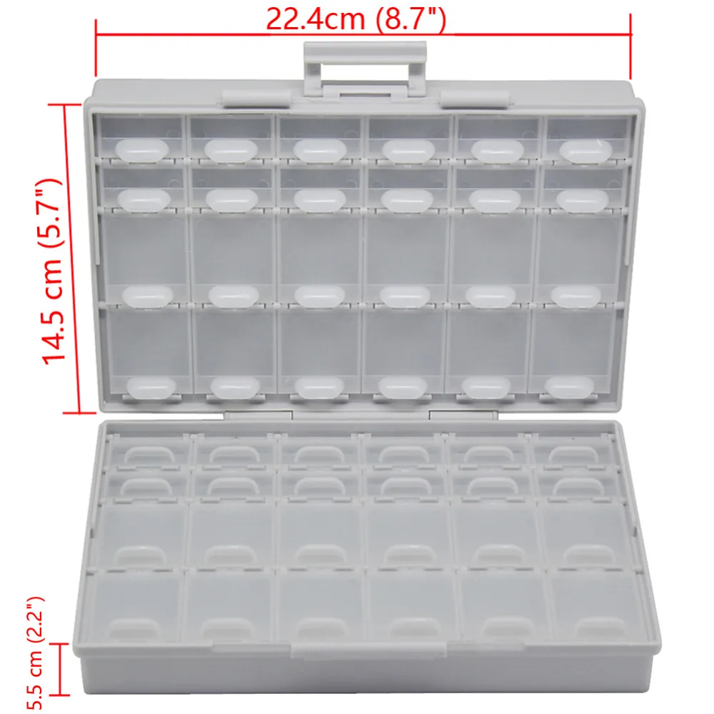 AideTek tool box Box Organizer Craft Beads Storageenclosure SMD SMT organizer surface plastic storage box organizer 6BOXALL48