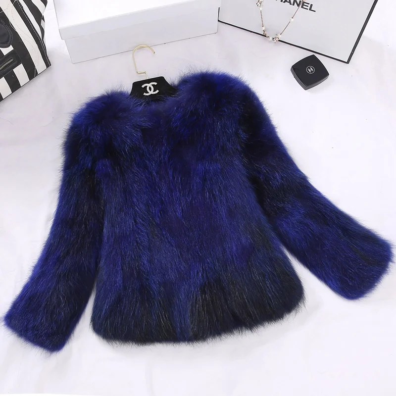 Lady Real Raccoon Fur Jacket Autumn Winter Genuine Women Short Outerwear Coats LF4294