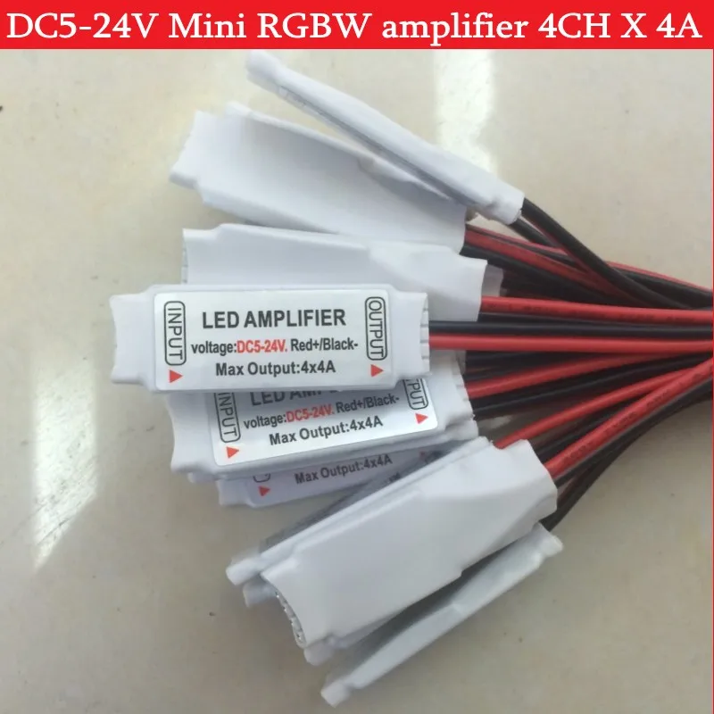 5pin Mini wzmacniacz Led kontroler DC5-24V 4CH x 4A dla RGB RGBW RGBWW RGBCW RGB + CCT taśmy Led lampy kierunkowskazu Repeater akcesoria