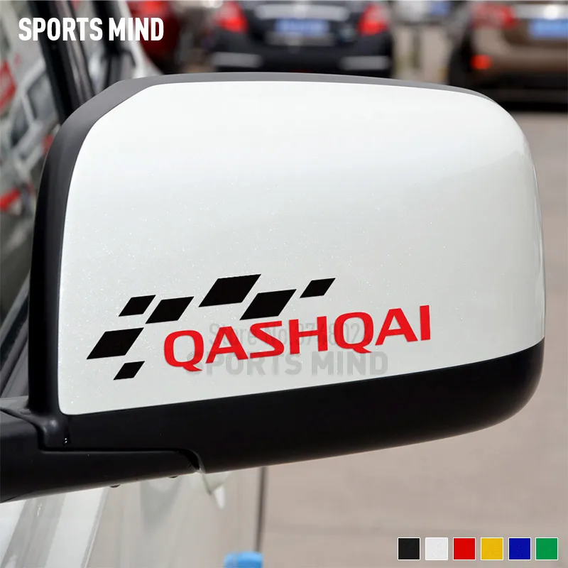1 par de deportes mentales estilo de coche espejo retrovisor pegatina de coche para Nissan Qashqai j11 j10 pegatina para accesorios de coche