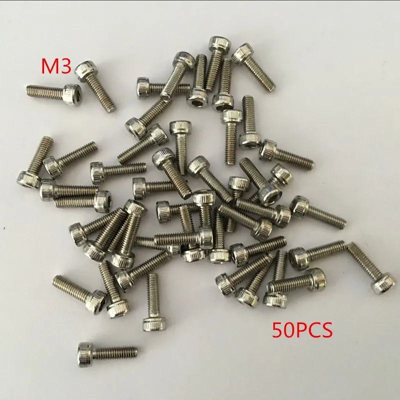 50pcs/Lot Metric Thread M3*4/5/6/8/10/12/14/16/18/20/25/30/35/40/45/50-80mm 304 Stainless Steel Hex Socket Head Cap Screw Bolts