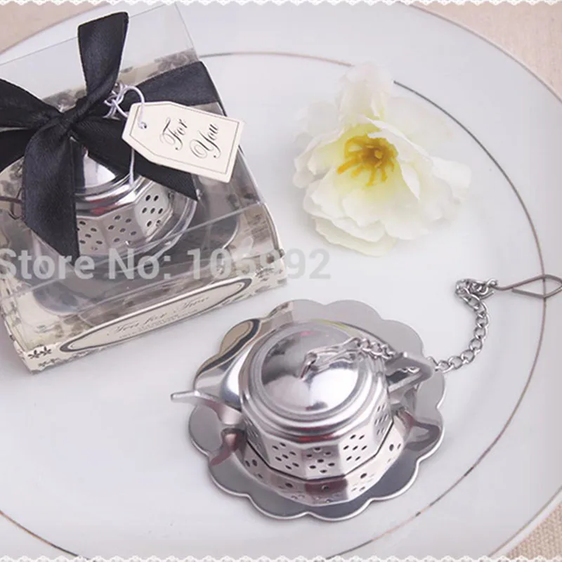 Factory Directly Tea Time Teapot Tea Infuser Stainless Steel Tea Strainer Wedding Favors 100pcs