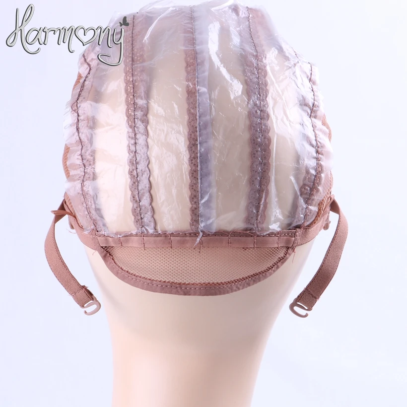 5 PCS/Lot Medium Size Black white brown three colors Wig Making Cap Top Stretch Weaving Cap with adjustable Strap