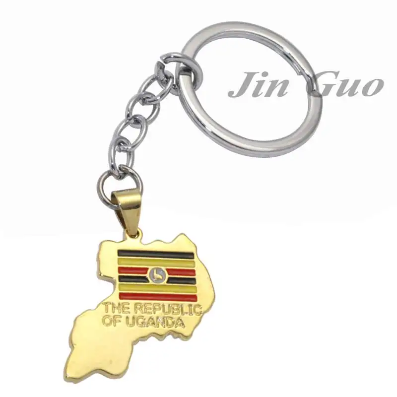 the republic of uganda map key chain ,the republic of uganda National Flag key ring