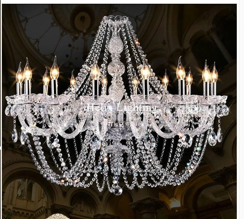 

Modern European Clear K9 Crystal Chandelier Lustre Chandelier Lustres De Cristal Chandelier Lighting E14 LED AC 100% Guaranteed