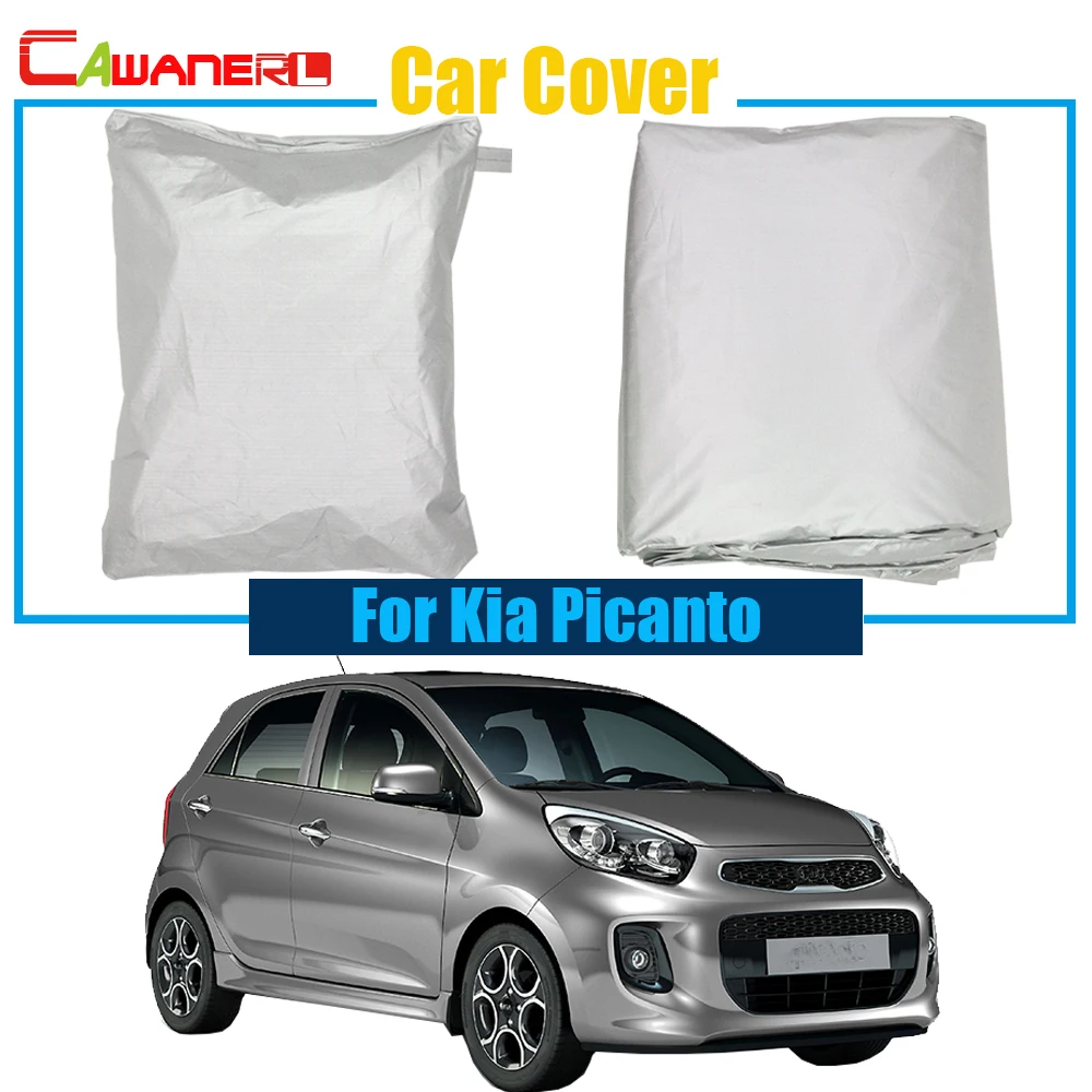 Cawanerl Car Cover For Kia Picanto Auto UV Anti Outdoor Rain Sun Snow Frost Resistant Protector Dust Proof Cover