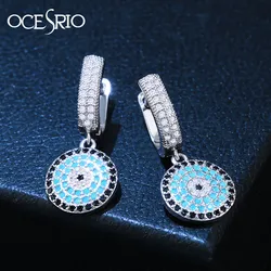 OCESRIO Korean Womens Earings Fashion Jewelry  Cubic Zirconia Copper Turkish Evil Eye Earrings for Women Jewellery ers-m96