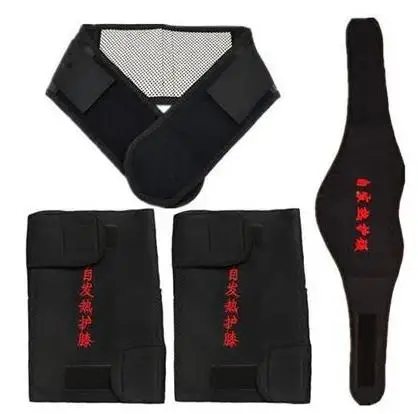 Set Tourmaline Self-heating Magnetic Therapy Knee Pad Neck Belt and Back Waist Support Brace Massager Thermal Protection