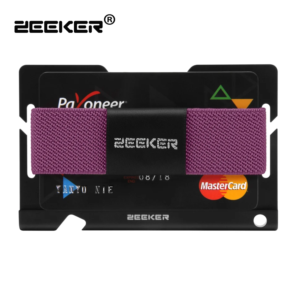 ZEEKER Smart Wallet Front Pocket Card Holder With Color Elastic Band