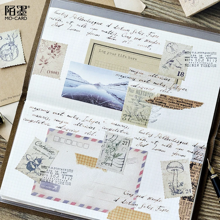 45 Pcs/pack Forest Story Vintage Decorative Adhesive Stickers Scrapbooking Diy Diary Album Stick Label For Gift image 4