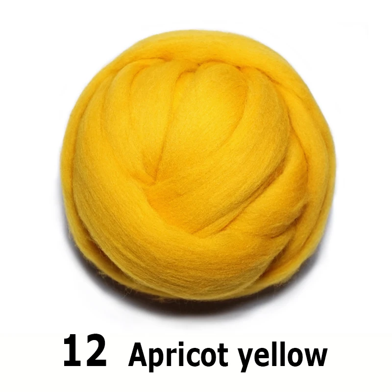 handmade Wool Felt for felting 50g Apricot yellow  Perfect in Needle Felt 12#