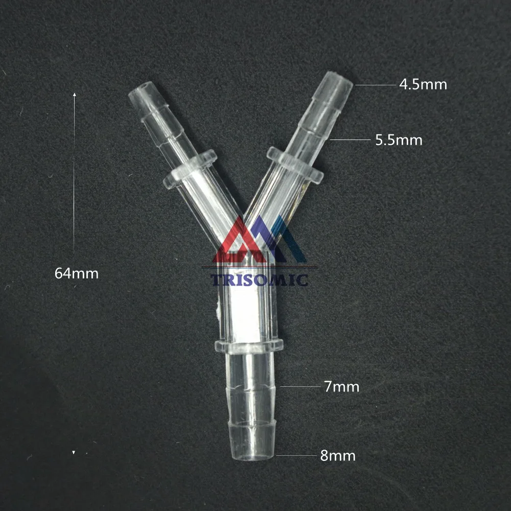 

4.5mm*4.5mm*7mm Y type Reducing Connector Tube Joiner Material GPPS Plastic Fitting Fish Tank Airline Aquarium