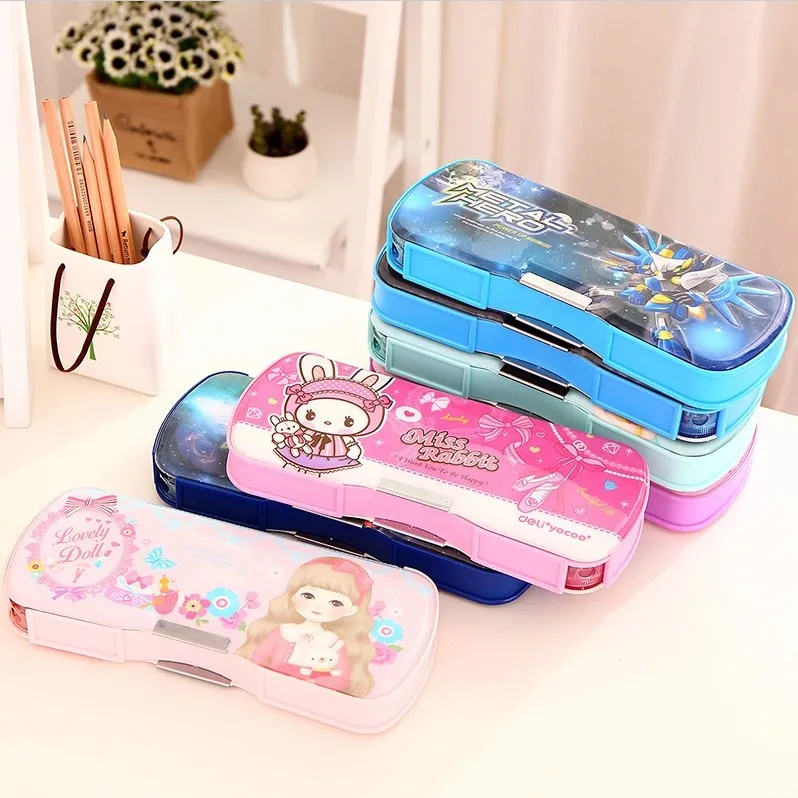 Pencil Case Plastic Pencil Cases School Supplies Pencilcase Pencil Box Stationery School Tools Papelaria