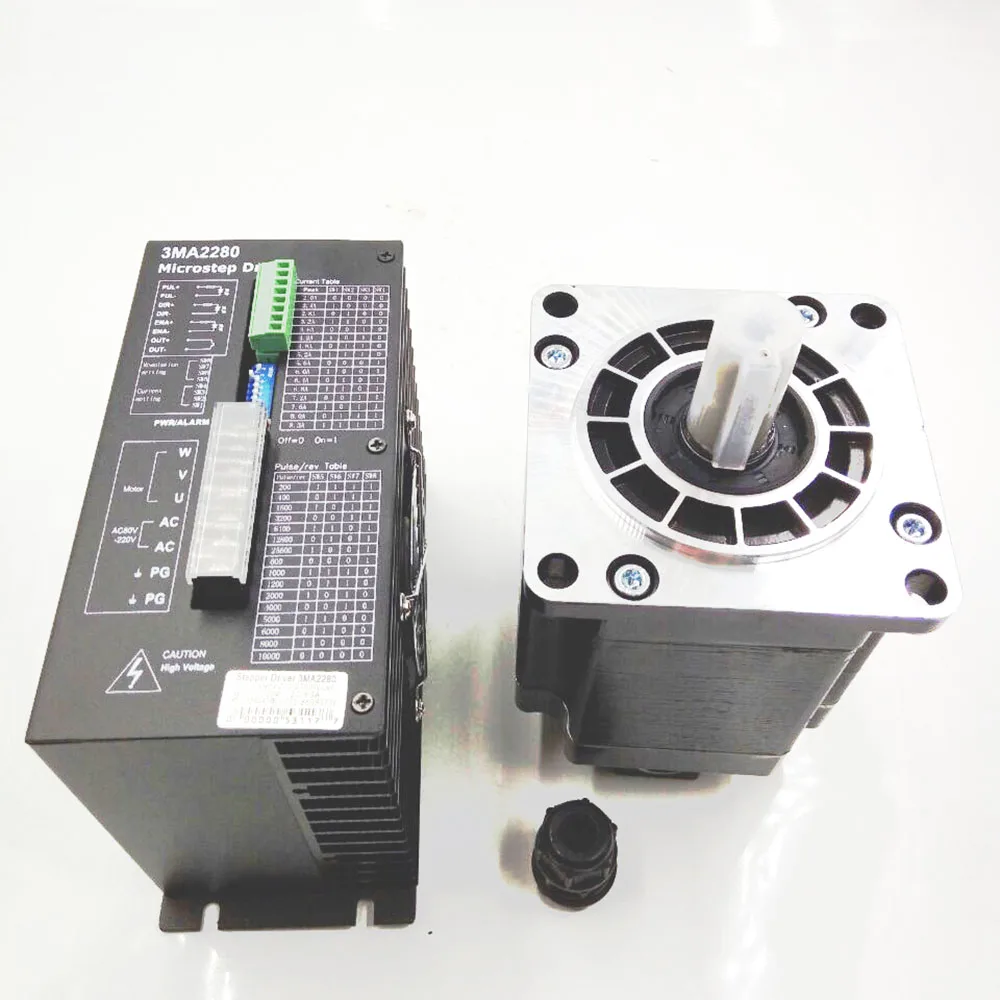 3Phase CNC Stepper Motor+ Drive kits NEMA 52 130mm 50Nm AC Stepper Motor With Driver 1.2 Degree 6.9A 3M2280-10A+130BYGH350D