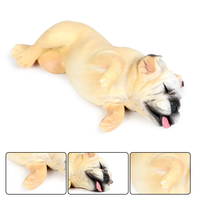Oenux Schöne französische Bulldogge, Tiere, süßer Welpe, Schlaf, fauler Hund, Actionfiguren, Modellfigur, PVC, Heimdekoration, Bildungsspielzeug – Detail 3