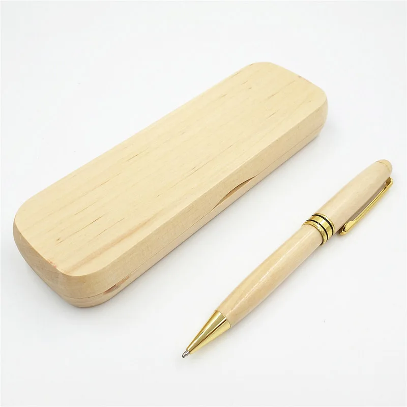 

1 Set Creative Log color Maple Ballpoint Pen Set Wooden Pen for Business Office School as Luxury Festival Gift